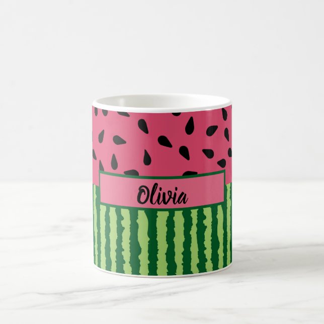 Mug Bague et graines de pastèque Cute Personnalisé (Centre)