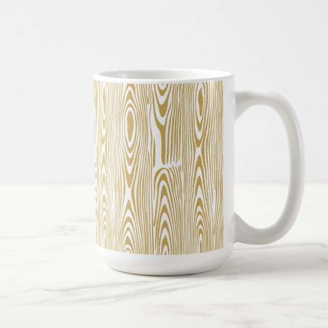 Mug Bagues en bois de Parties scintillant d'or (Droite)