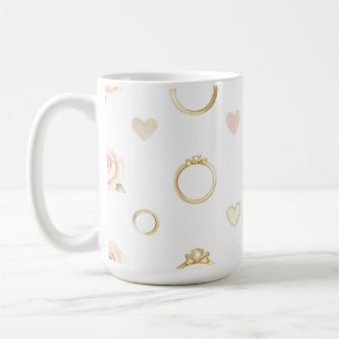 Mug Bagues romantiques et roses en motif sans couture