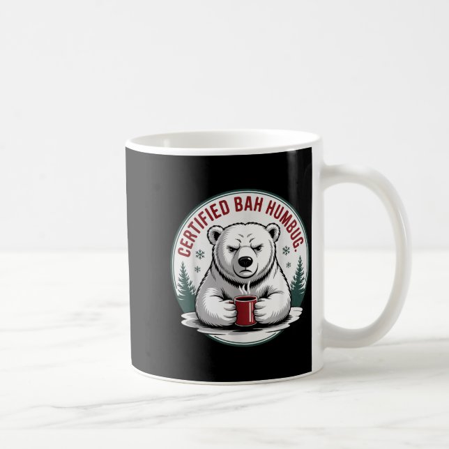 Mug Bah Humbug Funny Christmas Lar Bear Sarcastic Holi (Droite)