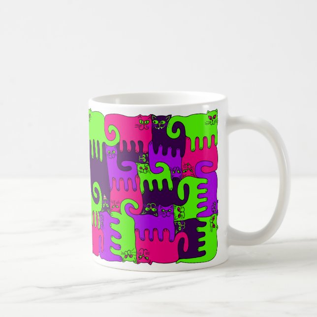 Mug Baie de forêt de chats de puzzle "1" (NOUVEAU) (Droite)