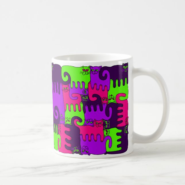 Mug Baie de forêt de chats de puzzle "2" (NOUVEAU) (Droite)