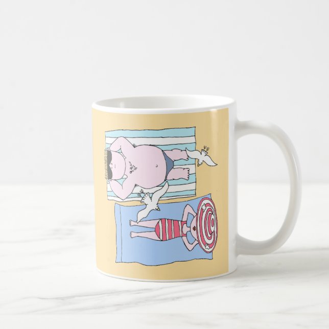 Mug Baignades de soleil amusantes à l'art de la main d (Droite)