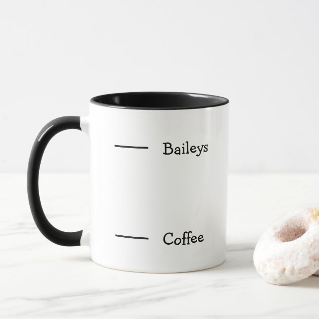 Mug Bailey's Coffee Silly Funny Plaisanterie Alcool Co (Avec donut)