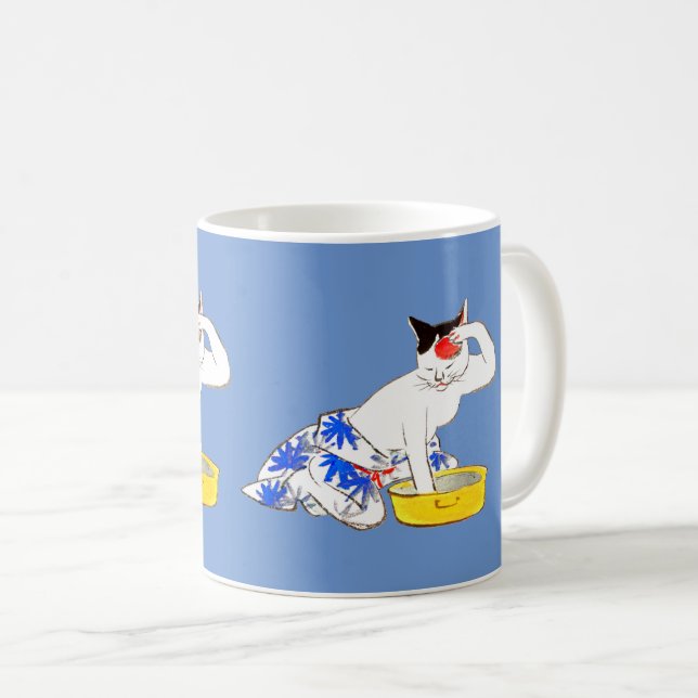 Mug Bain de chat japonais humoristique I (Devant droit)