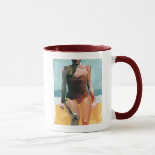 Mug Bain vintage - maillot de bain rouge