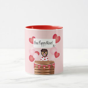 Mug Baisers de chiot gratuit Valentine Chien
