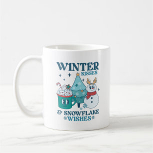 Mug Baisers d'hiver turquoises et voiles de neige mign