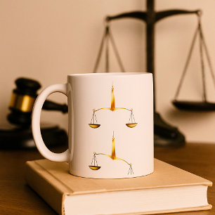 Mug Balance de Justice Dorée Équilibrée vs Déséquilibr