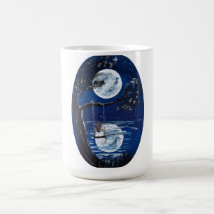 Mug Balançoire au clair de lune au bord du lac - œuvre