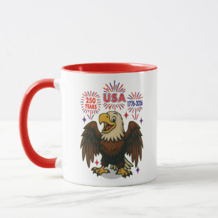 Mug Bald Eagle avec Fireworks - USA 250 ans 1776-2026