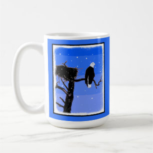 Mug Bald Eagle en hiver - Art original de la faune