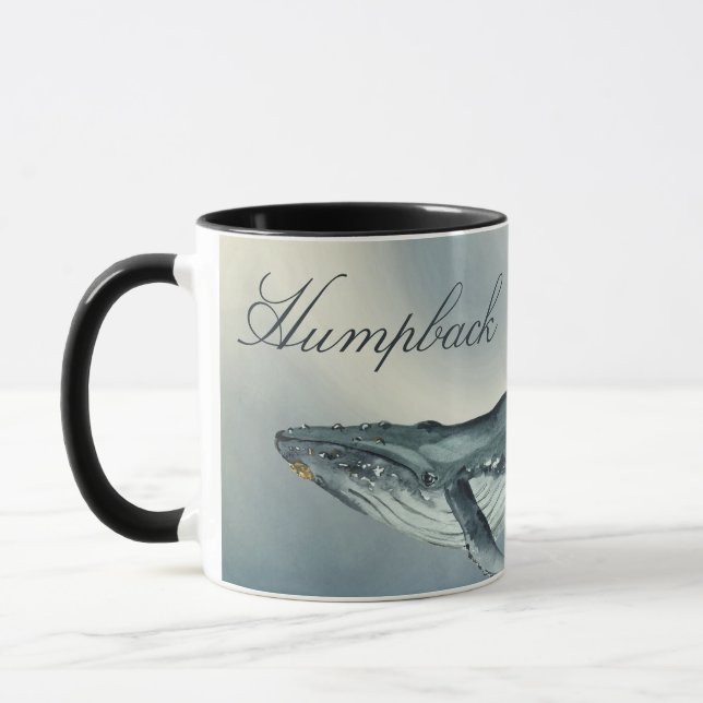 Mug Baleine à bosse d'aquarelle, Megaptera Novaeanglia (Gauche)