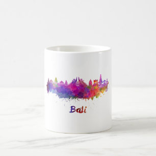 Mug Bali skyline in watercolor