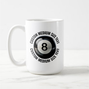 Mug Balle 8 de piscine personnalisée moyenne 15 oz. Te
