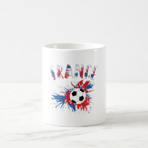 Mug Balle de football en grunge drapeau de la France
