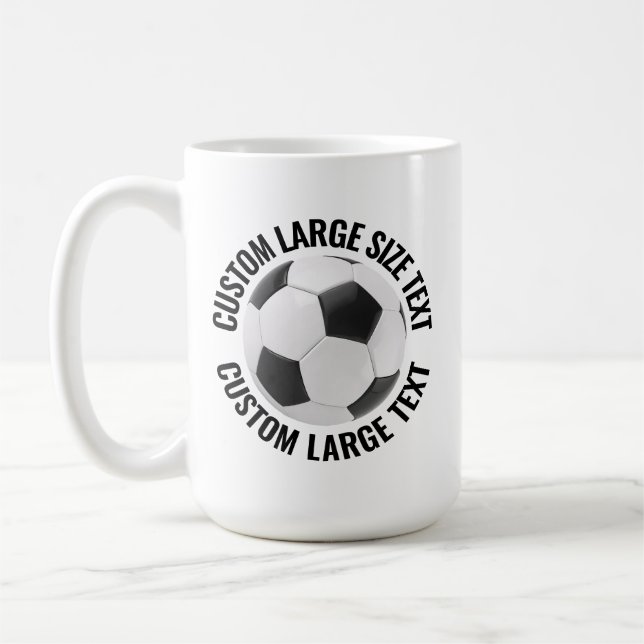 Mug Balle de Football Personnalisée avec Texte Grand F (Gauche)