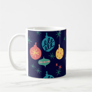 Mug Balle de Noël Vert Jaune Vintage