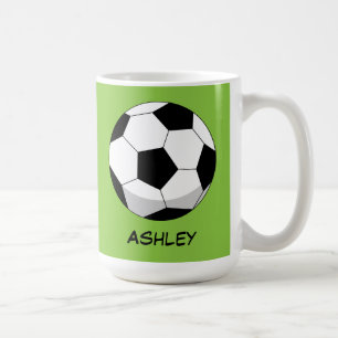 Mug Balle de soccer en dessin Ajouter Votre Nom