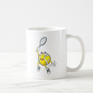Mug Balle de tennis fraîche tenant la raquette