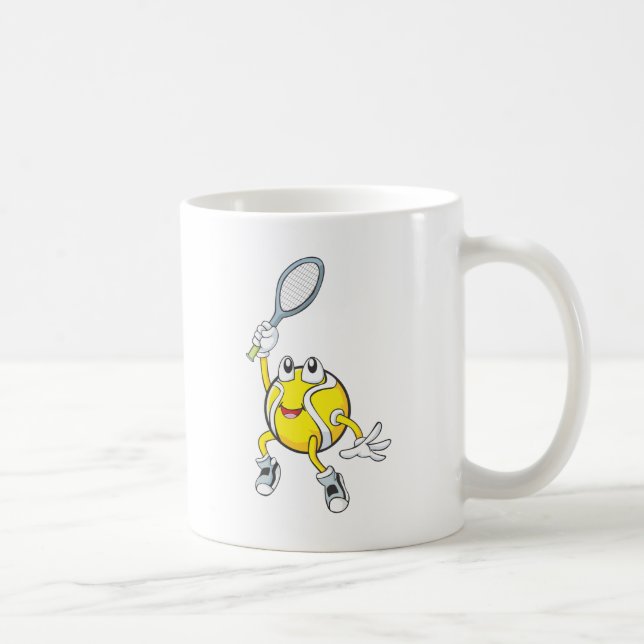 Mug Balle de tennis fraîche tenant la raquette (Droite)