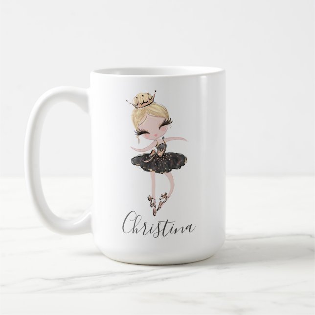Mug Ballerina Girl Nom personnalisé Ballet Gift Idea (Gauche)