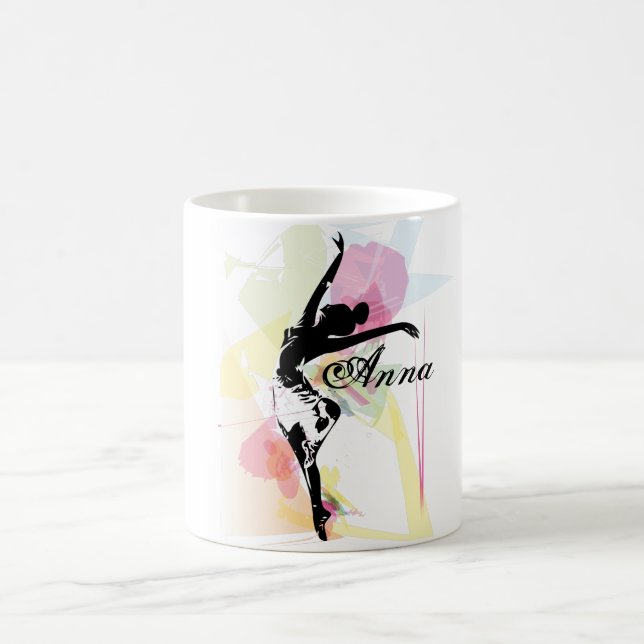 Mug Ballerina silhouette coloré nom personnalisable (Centre)