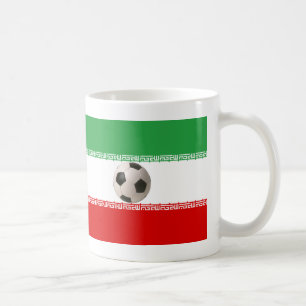 Mug Ballon de football en 3D avec drapeau iranien