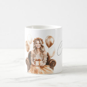 Mug Ballons Célébrer Blond Femme Chaise Cadeau