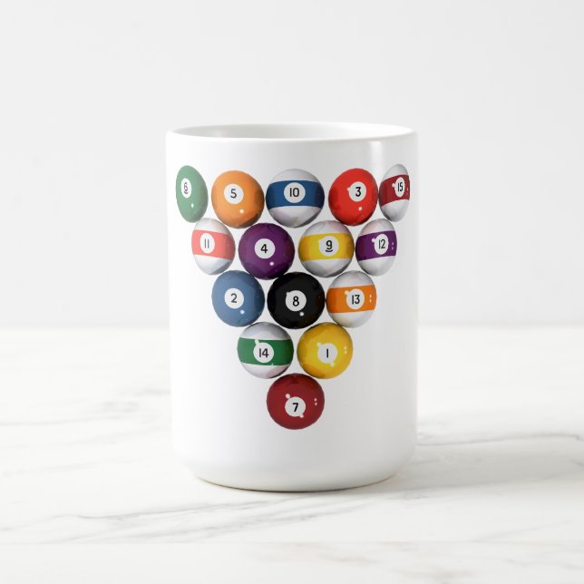 Mug Ballons de piscine / Billard : 3D Modèle : (Centre)