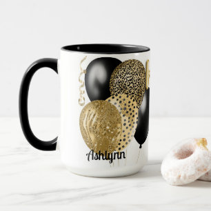 Mug Ballons d'or personnalisés Joyeux 18e anniversaire