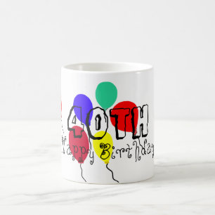 Mug Ballons pour 40e anniversaire Toute ÂGE