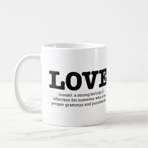 Mug Ballot de grammaire anglaise de définition d'amour