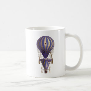 Mug Ballotte à air chaud à carreaux bleu