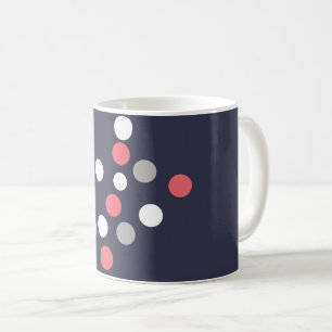 Mug Balls Cercles Motif gris blanc corail rose