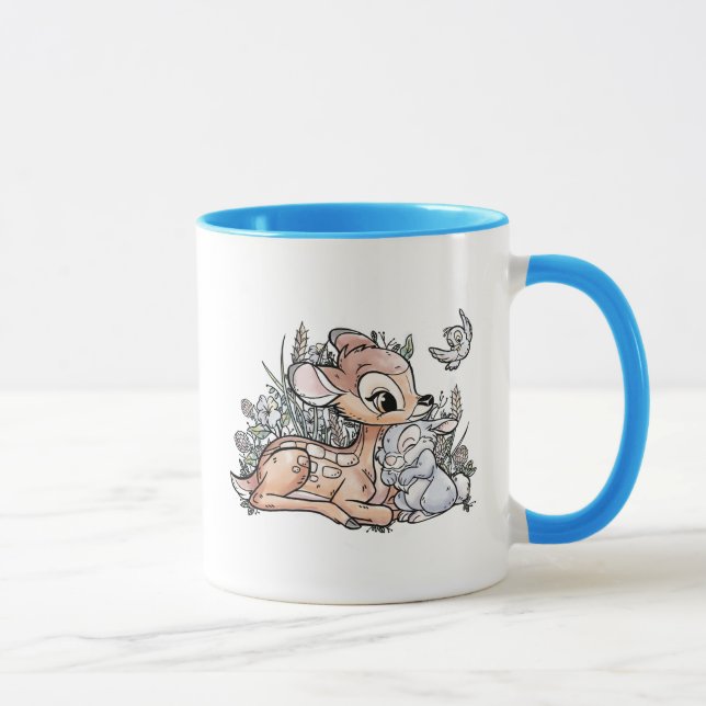 Mug Bambi & Thumper Assis Dans Les Fleurs (Droite)