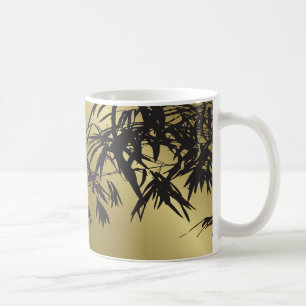Mug Bambou Feuille Noir + Or Personnalisé Boug Cadeau