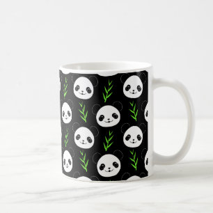 Mug Bambou Motif Kawaii Panda En Blanc Noir