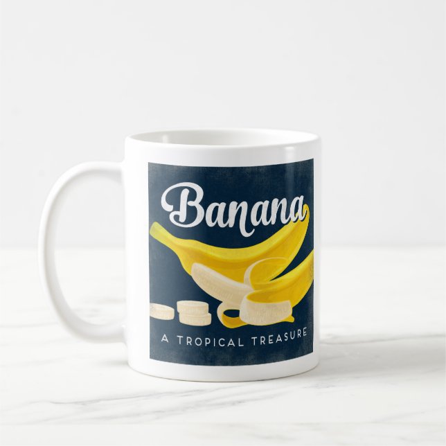 Mug Banana Vintage Fruit Étiquette Retro (Gauche)