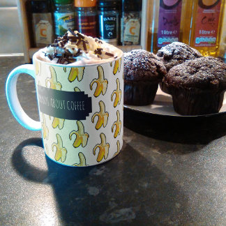 Mug Bananes A propos de café Blanc Arrière - plan Bana