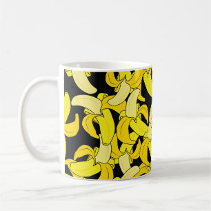 Mug Bananes jaunes vintages : Arrière - plan noir