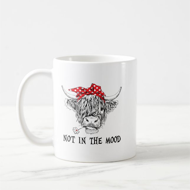 Mug Bandana De Vache Highland Pas Dans L'Humeur Ouest (Gauche)