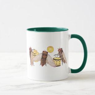 Mug Bande de cigale avec le gong, la trompette et le
