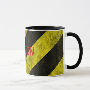 Mug Bande de rayure de sécurité de PRÉCAUTION