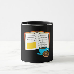 Mug Bande dessinée café et beignet de livre