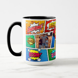 Mug Bande dessinée de fête des pères de super héro