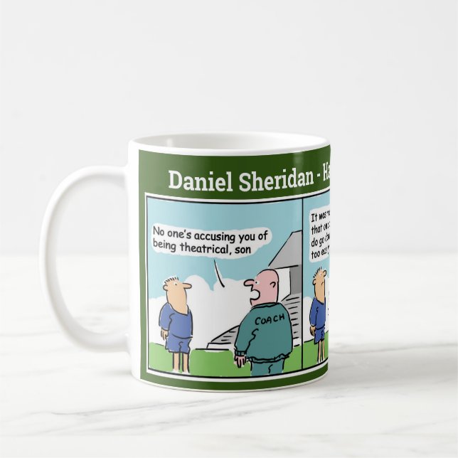 Mug Bande-dessinée de l'entraîneur et du joueur de foo (Gauche)