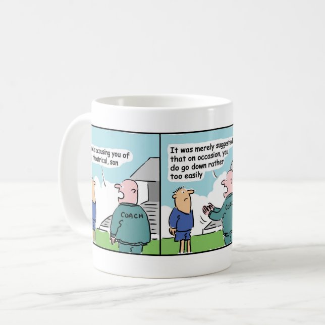 Mug Bande-dessinée de l'entraîneur et du joueur de foo (Devant gauche)