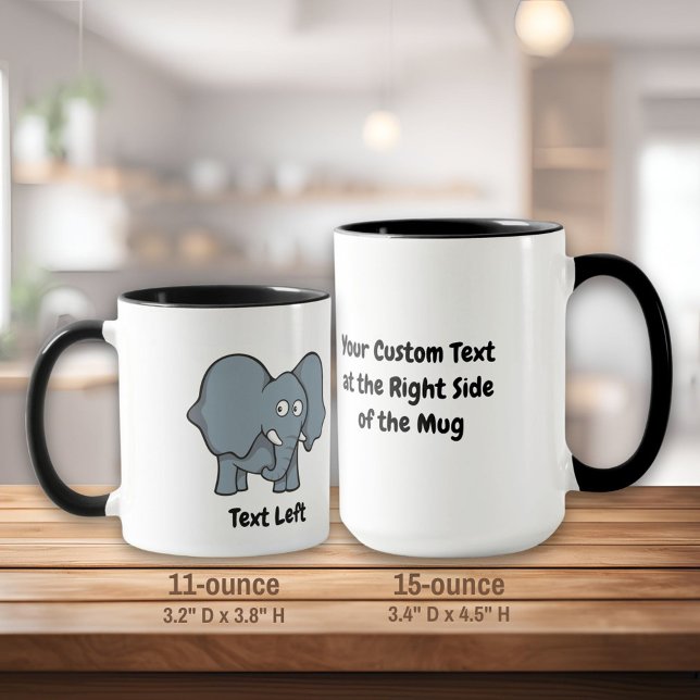 Mug Bande dessinée d'éléphant gris (Créateur téléchargé)