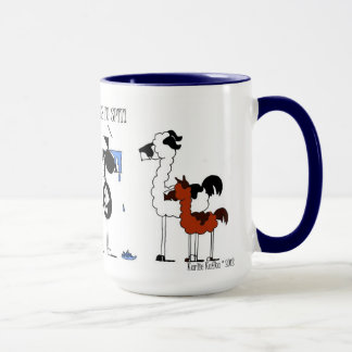Mug Bande dessinée drôle de cheval et de lama